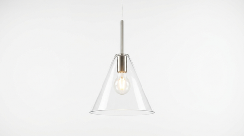 Arco Modern Linear Glass Cone Pendant Light