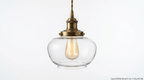 Lowie Retro Brass Glass Pendant Light