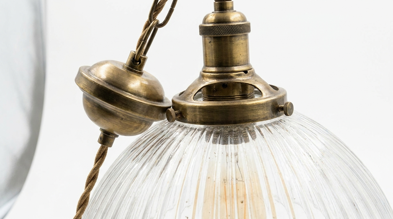 Lowie Retro Brass Glass Pendant Light