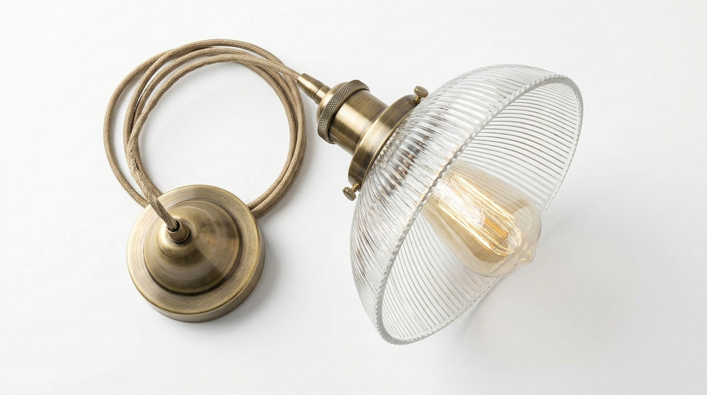 Lowie Retro Brass Glass Pendant Light