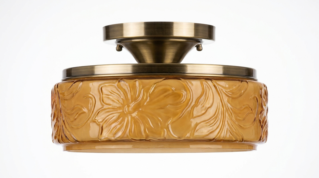 Lilith Retro Resin Semi Flush Mount Ceiling Light