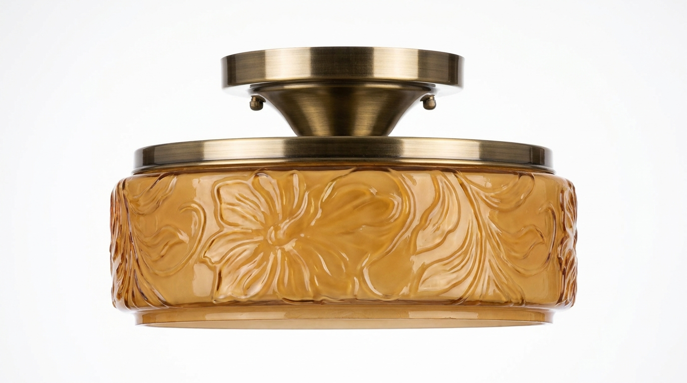 Lilith Retro Resin Semi Flush Mount Ceiling Light