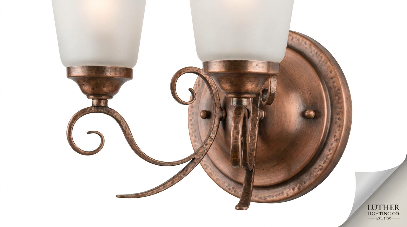 Luther Copper Double Lights Antique Style Wall Light
