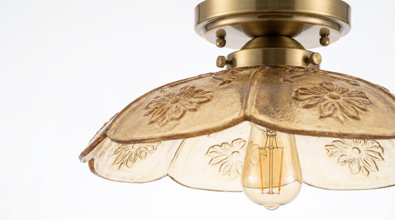 Lilith Retro Resin Semi Flush Mount Ceiling Light