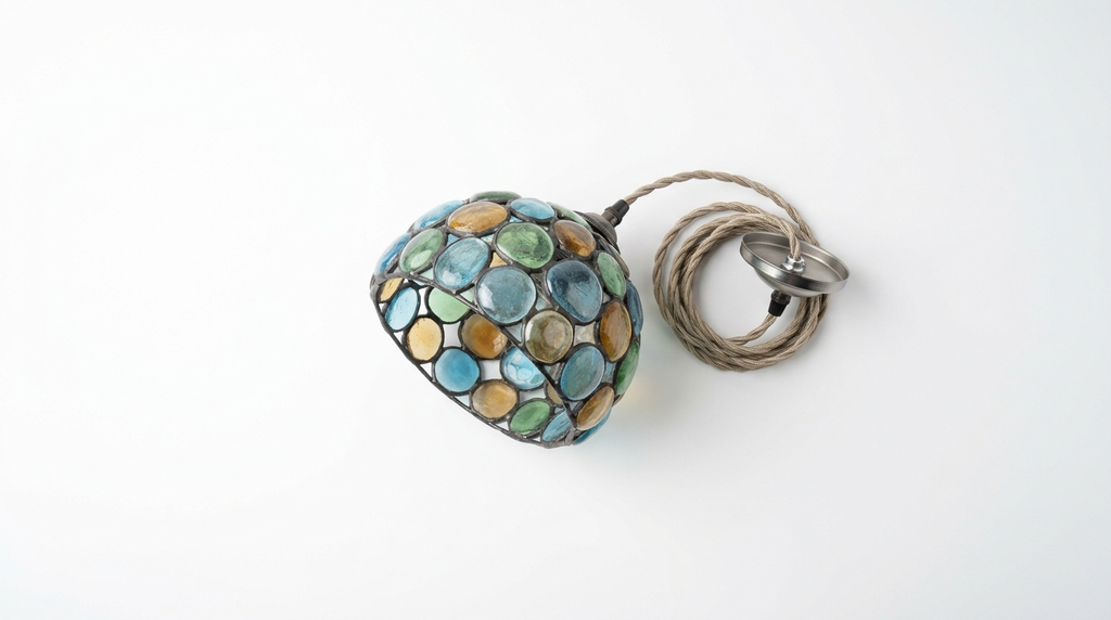 Glass Stone Lampshade Pendant Light