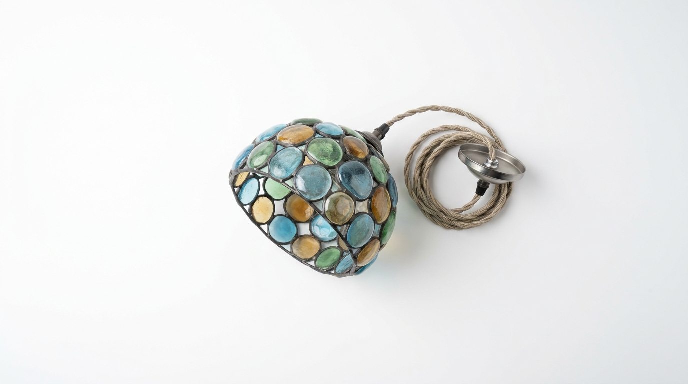 Glass Stone Lampshade Pendant Light