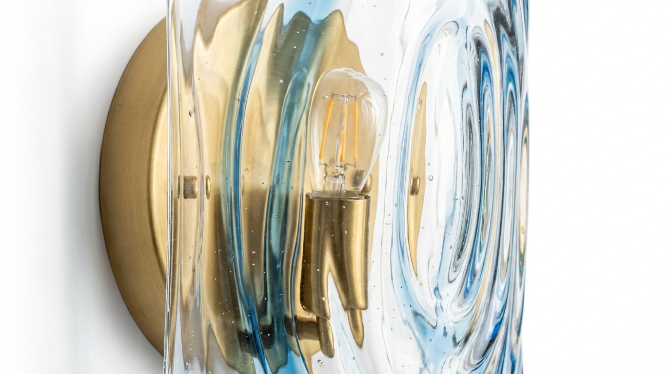 Retro Murano Water Ripple Glass Wall Light