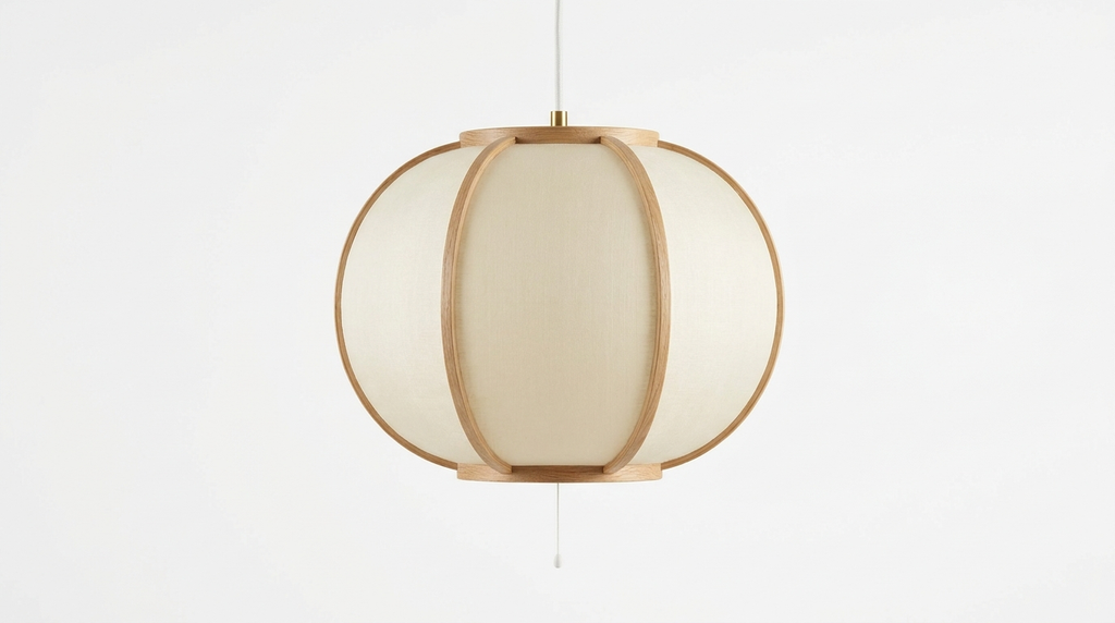 Makoto Silk Lantern Minimalist Japandi Pendant Light
