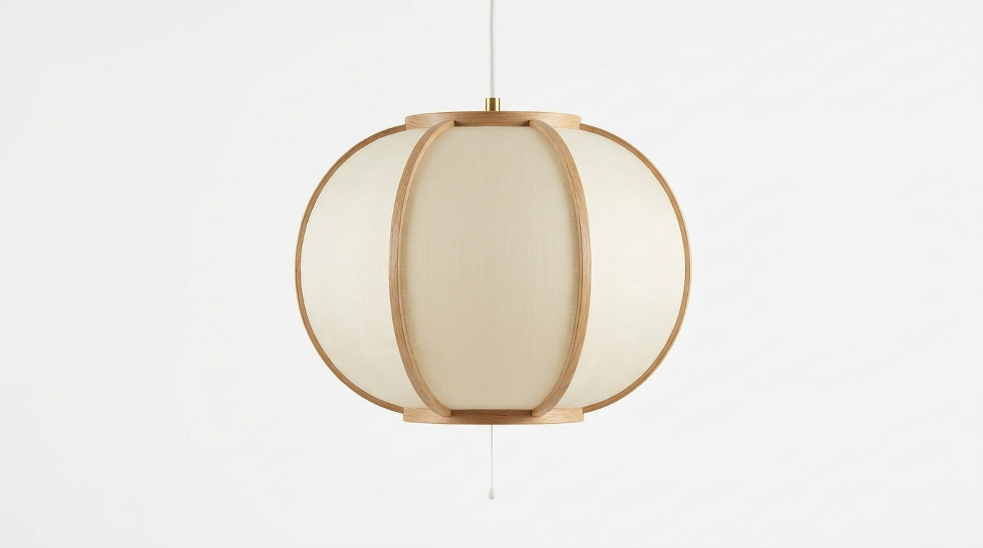 Makoto Silk Lantern Minimalist Japandi Pendant Light