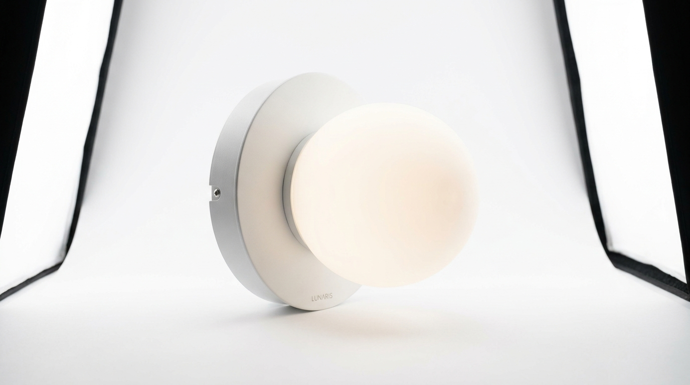 Lunaris Modern White Glass Globe Wall Light
