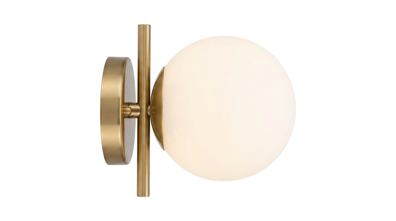 Lunaris Modern White Glass Globe Wall Light