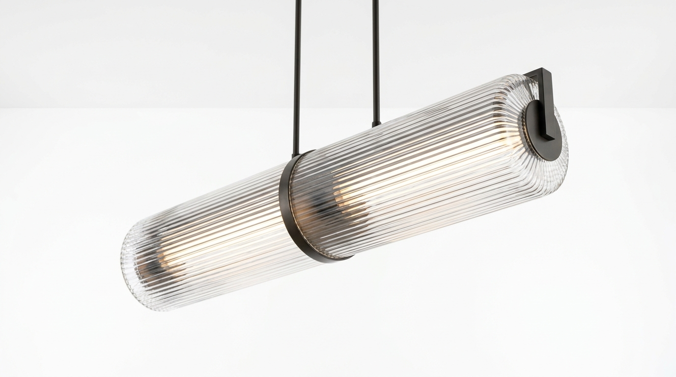 Elma Linear Striped Glass LED Pendant Light