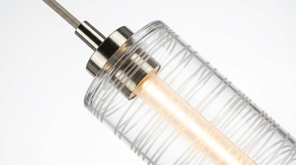 Elma Linear Striped Glass LED Pendant Light