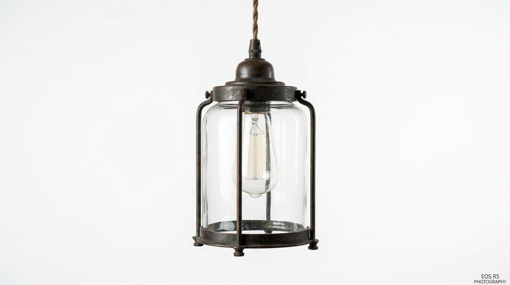 Industrial Vintage Iron Glass Jar Pendant Light