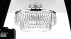 Seraphine Luxury Crystal Drum Semi Flush Ceiling Light