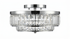 Seraphine Luxury Crystal Drum Semi Flush Ceiling Light