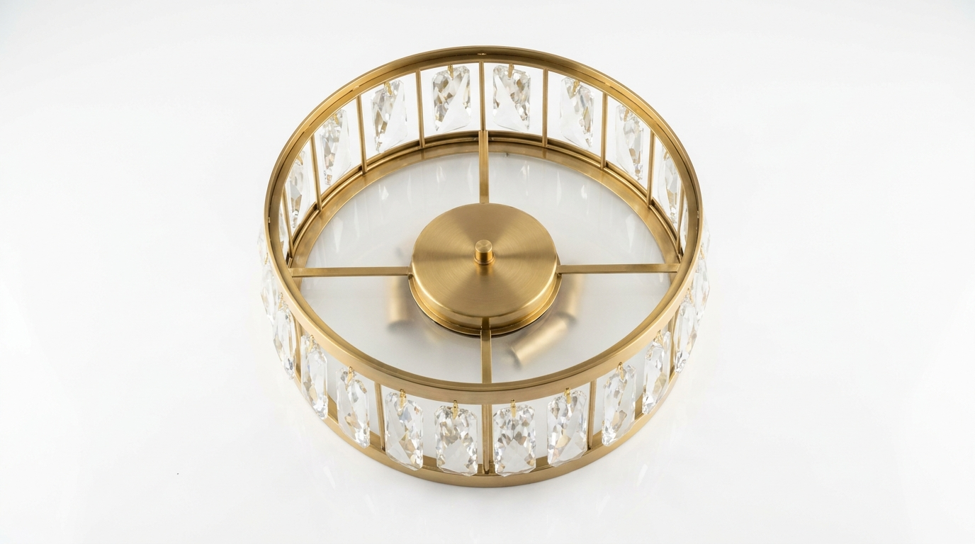 Seraphine Luxury Crystal Drum Semi Flush Ceiling Light