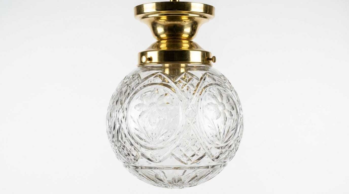 Clarionne Engraved Globe Glass Ceiling Light