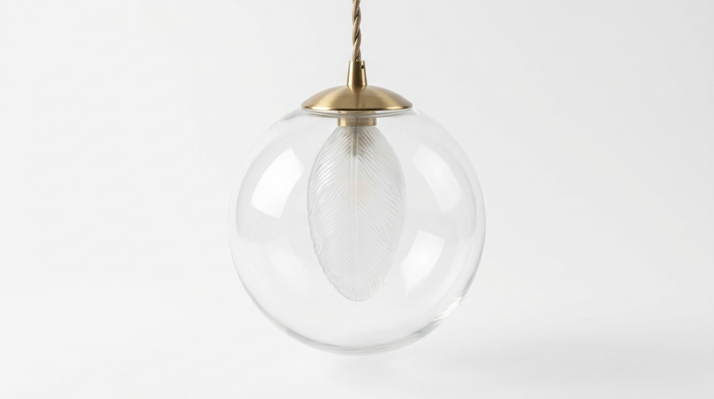 Elwyn Feather Glass Globe Pendant Light