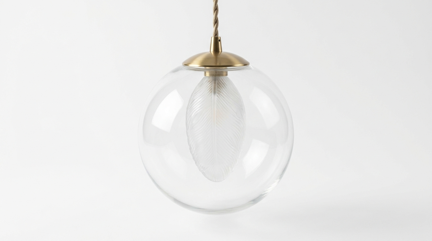 Elwyn Feather Glass Globe Pendant Light