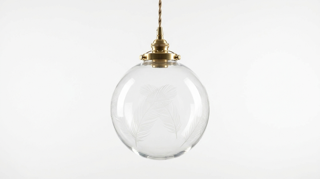 Elwyn Feather Glass Globe Pendant Light