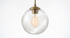Elwyn Feather Glass Globe Pendant Light
