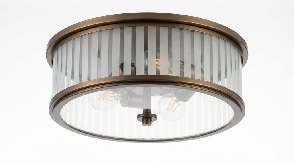 Lorienne Farmhouse Striped Glass Ceiling Light