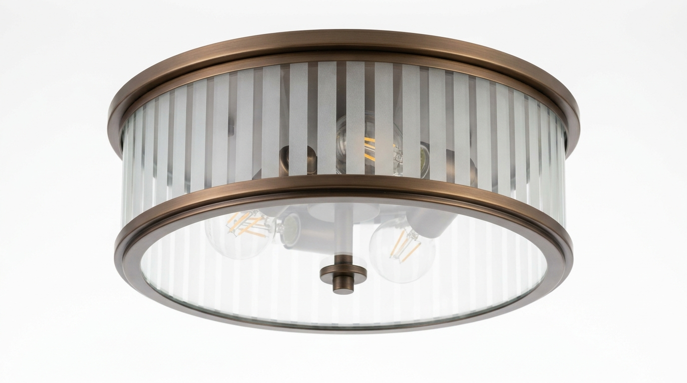 Lorienne Farmhouse Striped Glass Ceiling Light