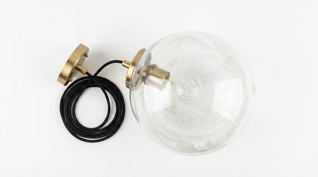 Elwyn Feather Glass Globe Pendant Light
