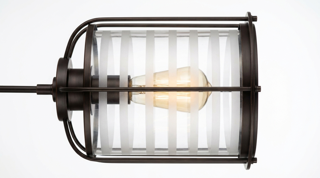Lorienne Farmhouse Striped Glass Ceiling Light