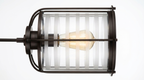 Lorienne Farmhouse Striped Glass Ceiling Light