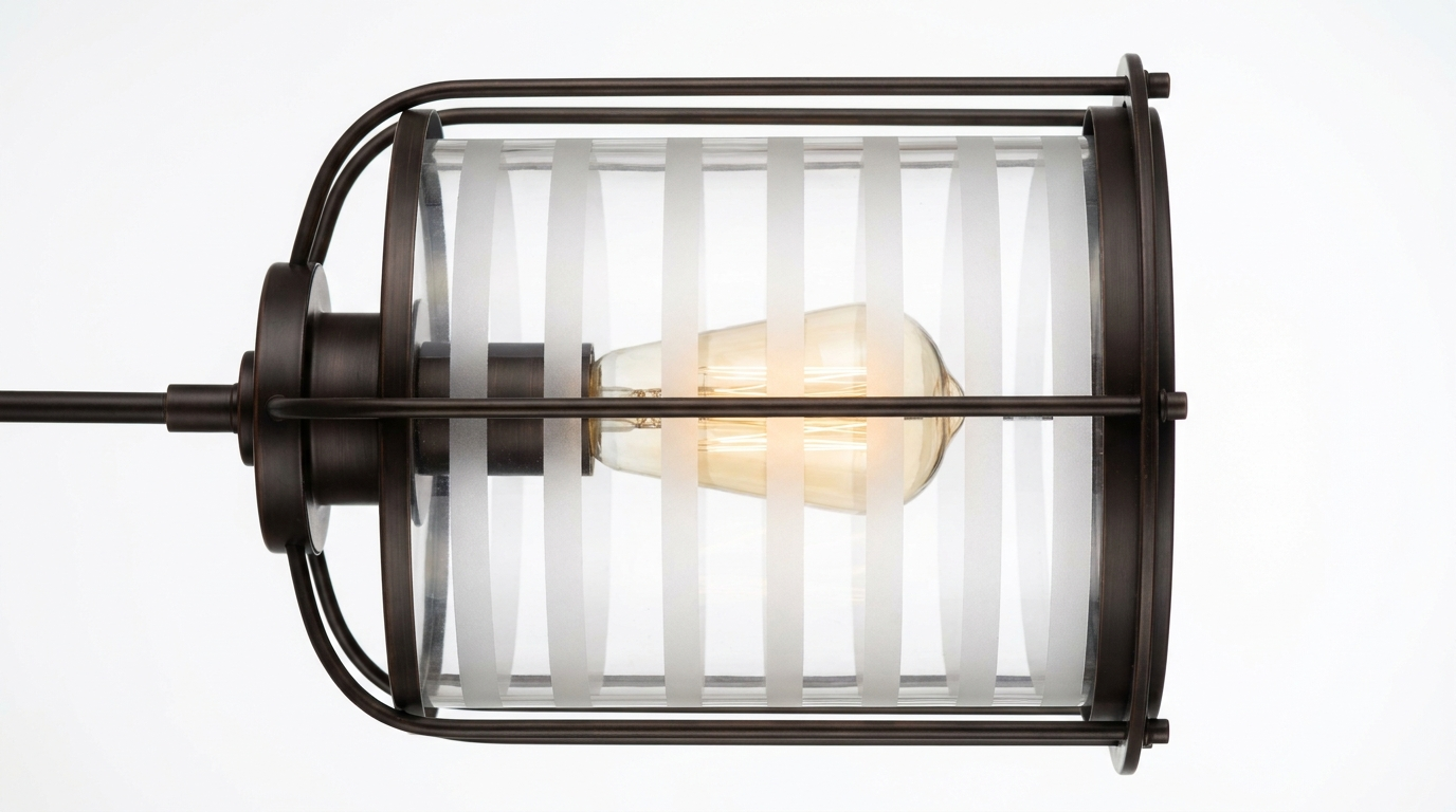 Lorienne Farmhouse Striped Glass Ceiling Light