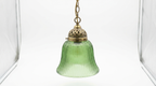 Ophelia Antique Brass Green Glass Pendant Light