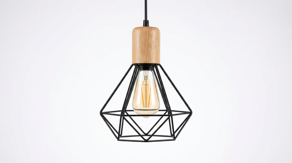 Nordic Style Wood Iron Art Pendant Light