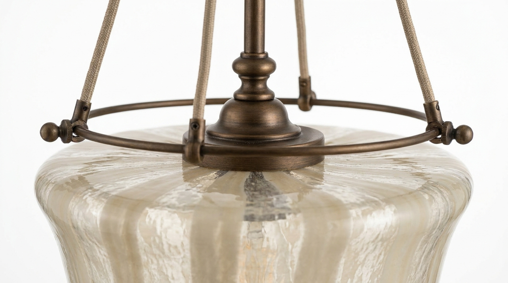 Lorienne Farmhouse Striped Glass Ceiling Light