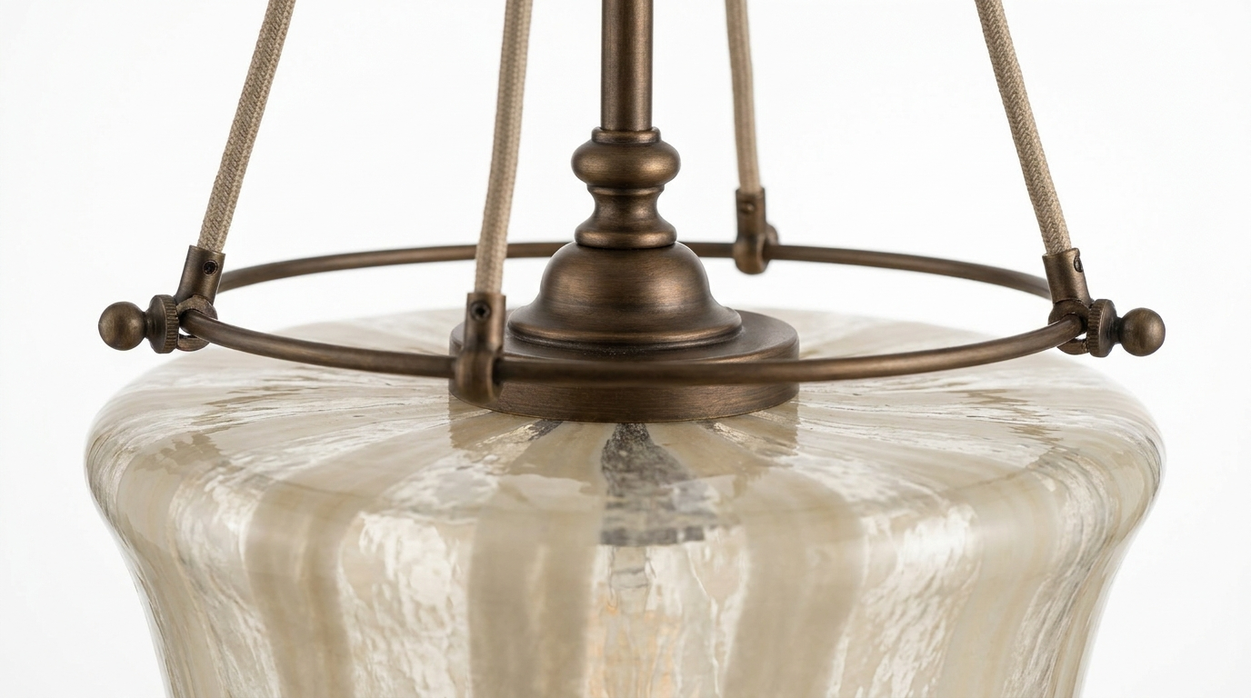 Lorienne Farmhouse Striped Glass Ceiling Light