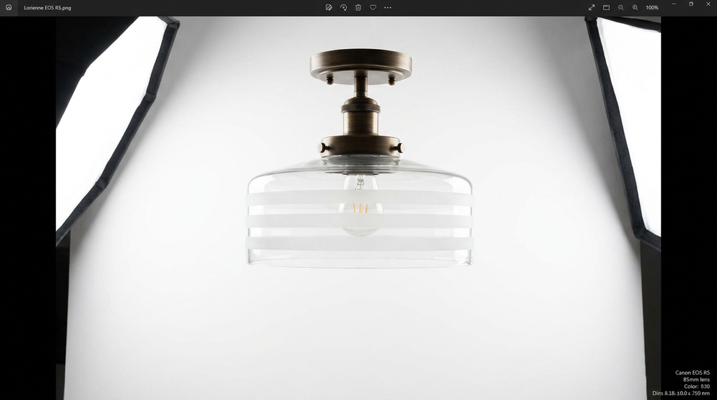 Lorienne Farmhouse Striped Glass Ceiling Light