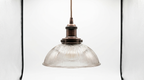 Farmhouse Cooper Ribbed Glass Pendant Light