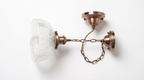Farmhouse Cooper Ribbed Glass Pendant Light