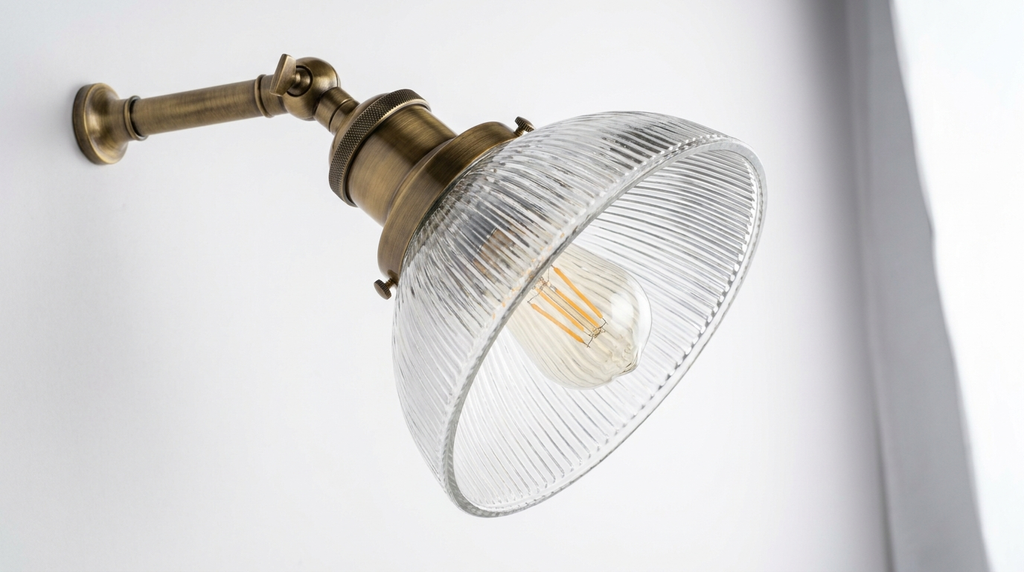 Eloira Vintage Glass Brass Wall Light