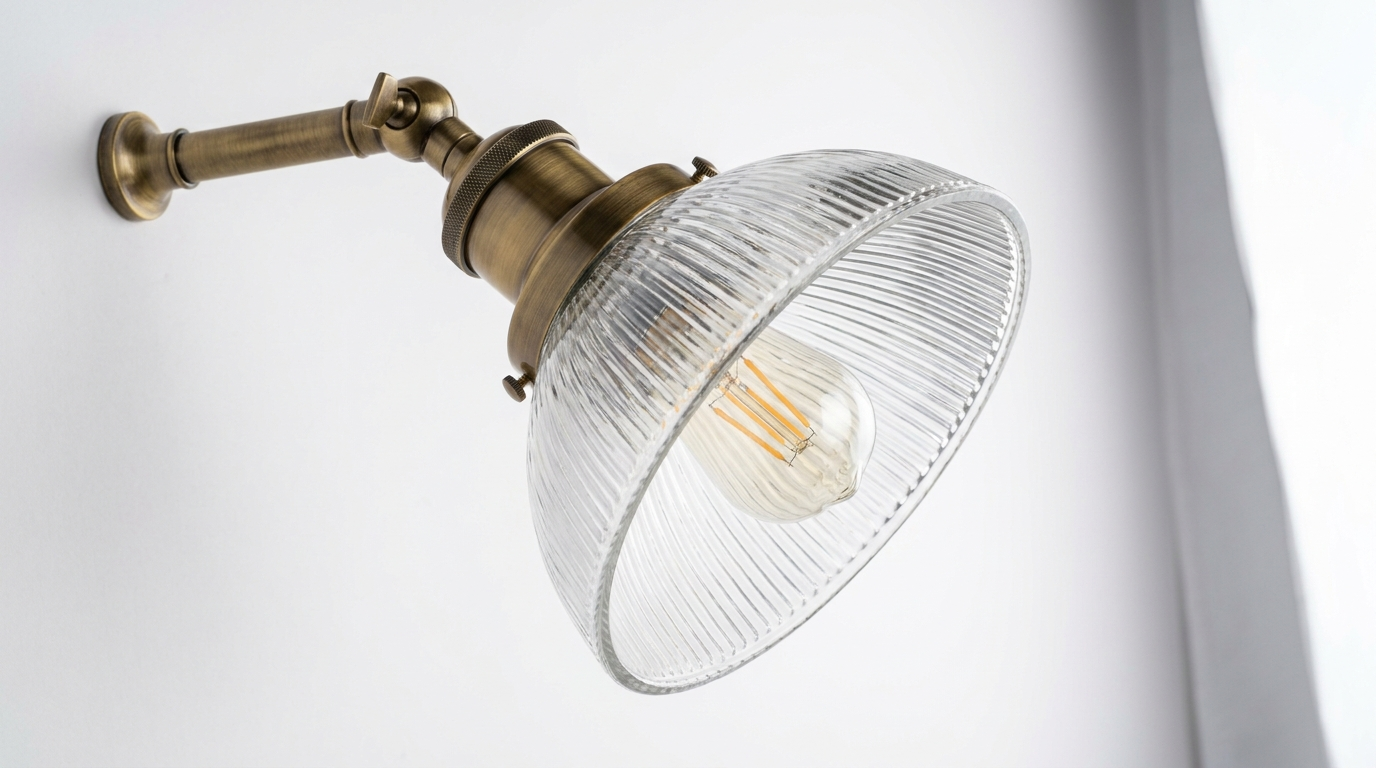 Eloira Vintage Glass Brass Wall Light