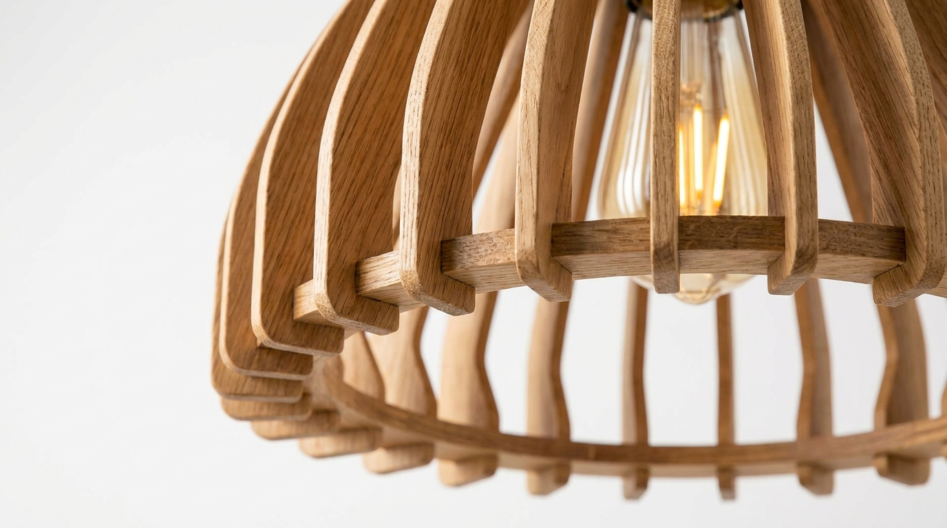 Asahi Japandi Solid Wood Pendant Light
