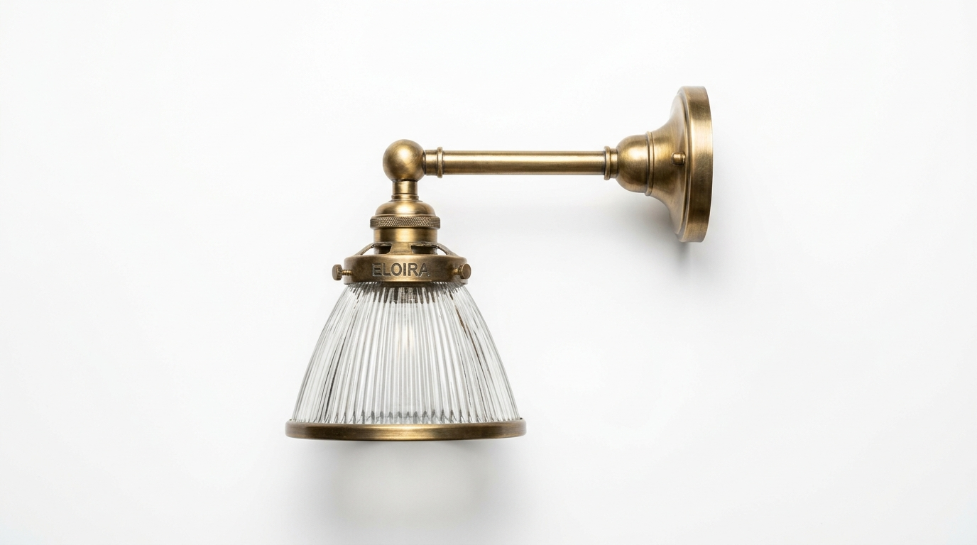 Eloira Vintage Glass Brass Wall Light