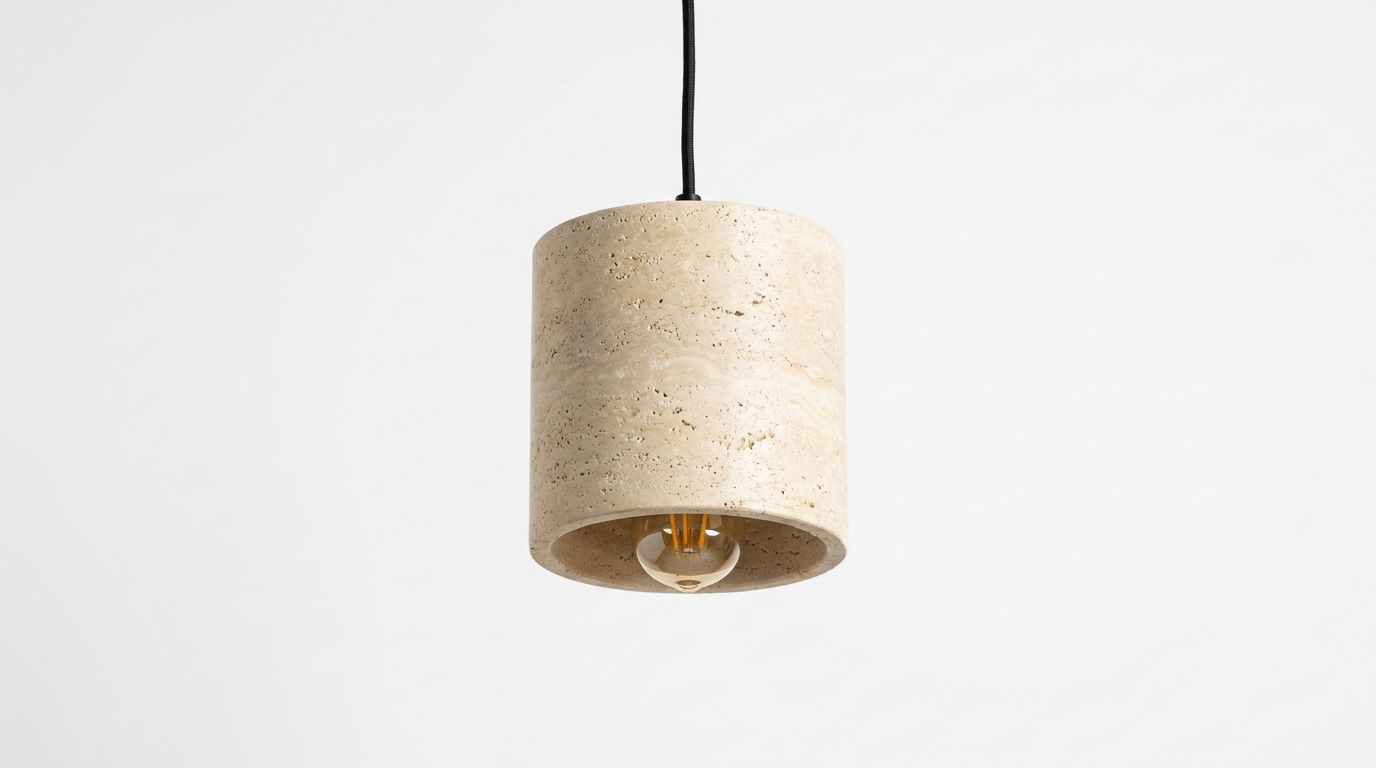 Solenne Minimalist Travertine Pendant Light