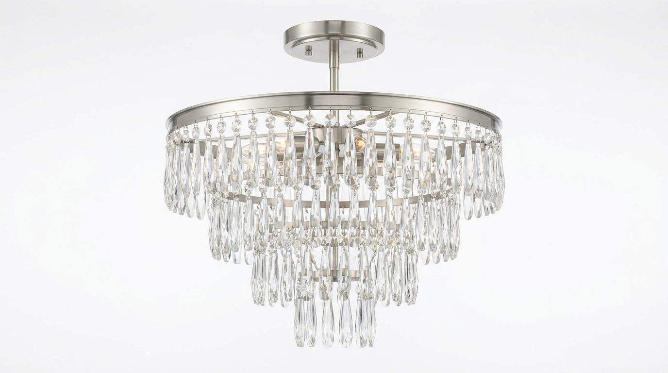 Elegant Crystal Aluminum Ceiling Chandelier