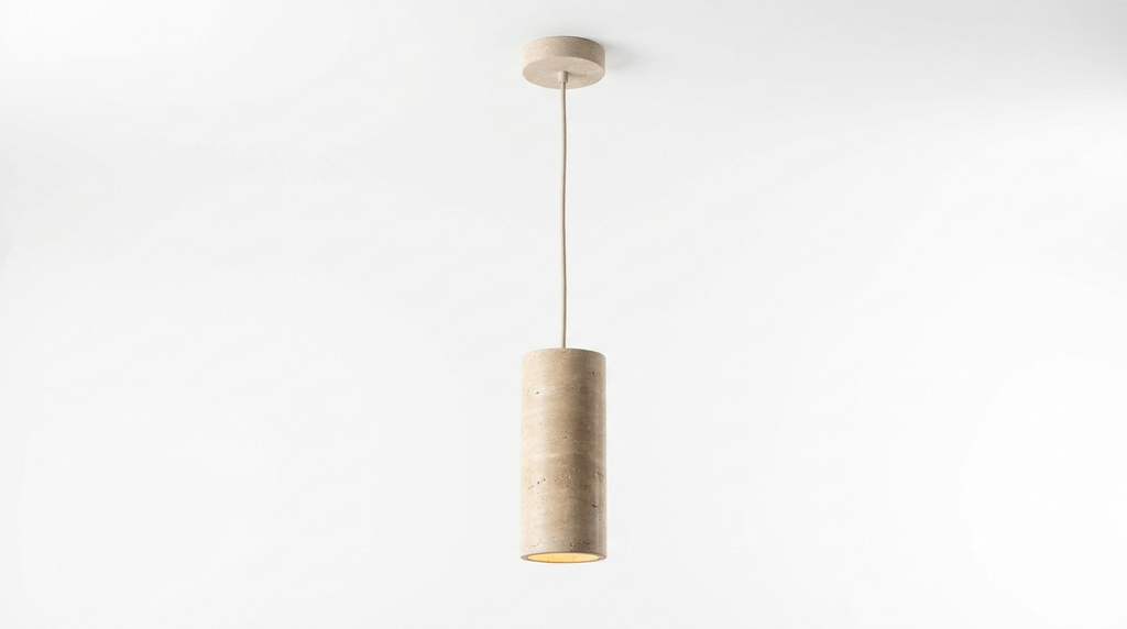 Solenne Minimalist Travertine Pendant Light