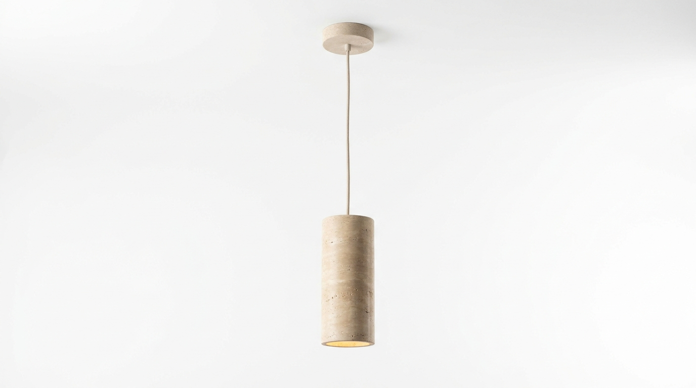 Solenne Minimalist Travertine Pendant Light