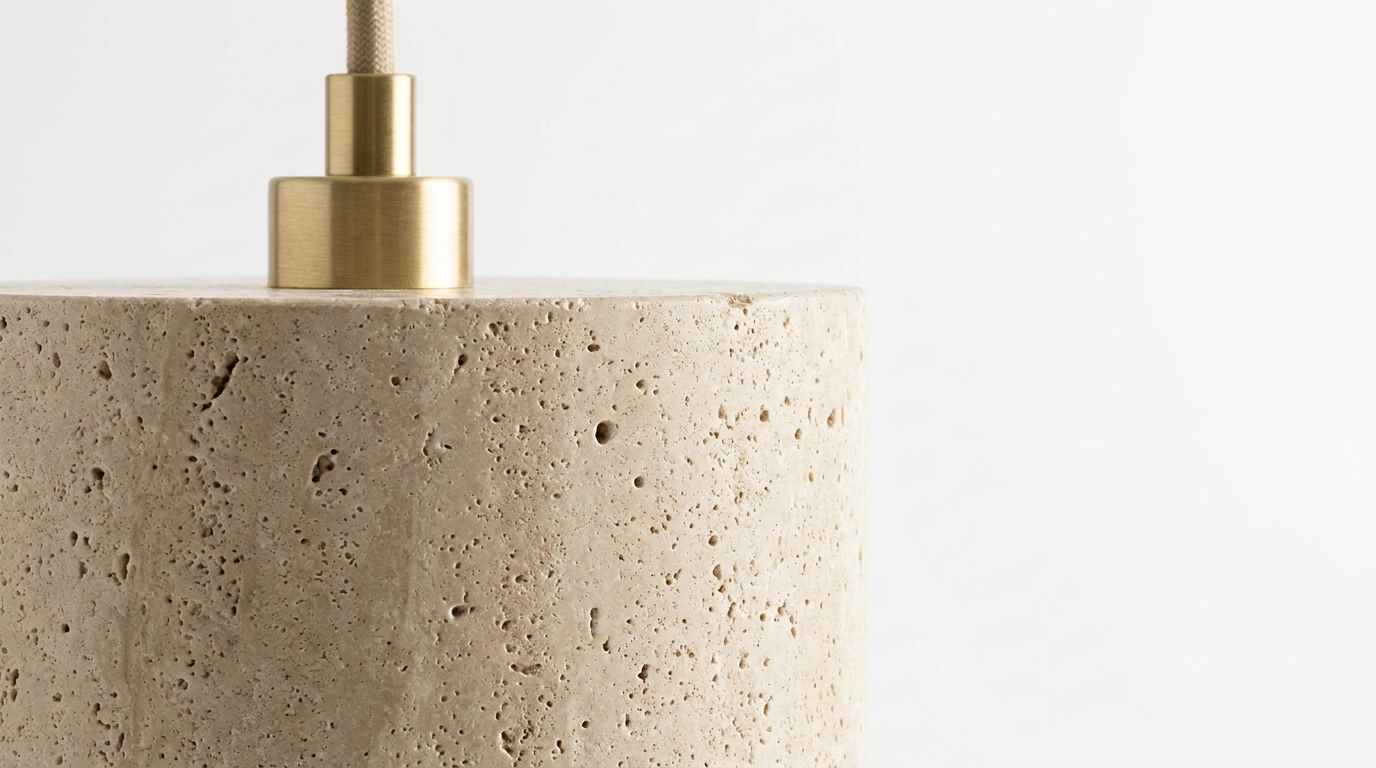 Solenne Minimalist Travertine Pendant Light