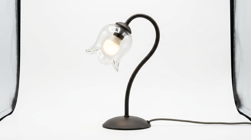 Bell Orchid Nordic Iron Glass Flower Table Light