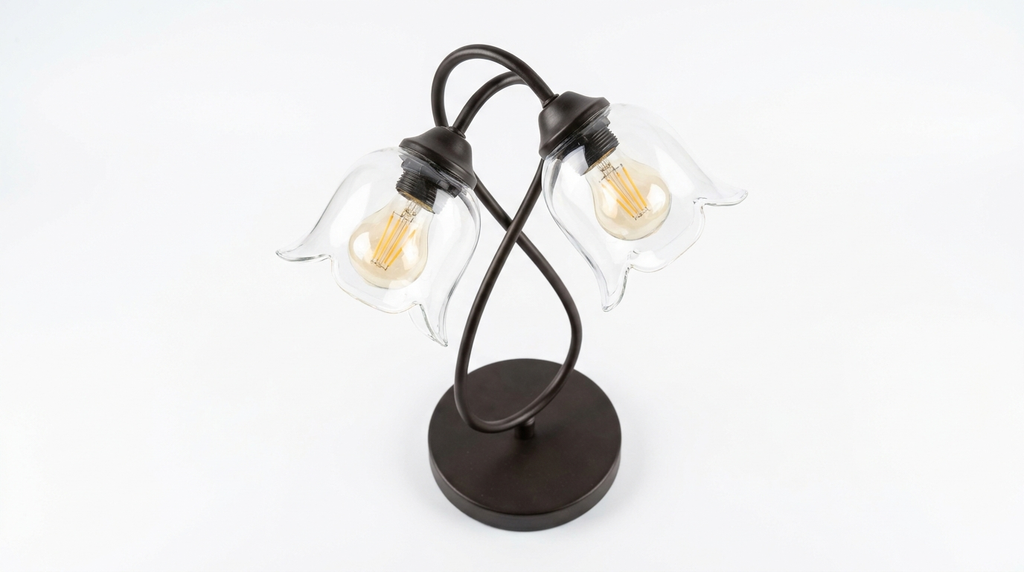 Bell Orchid Nordic Iron Glass Flower Table Light